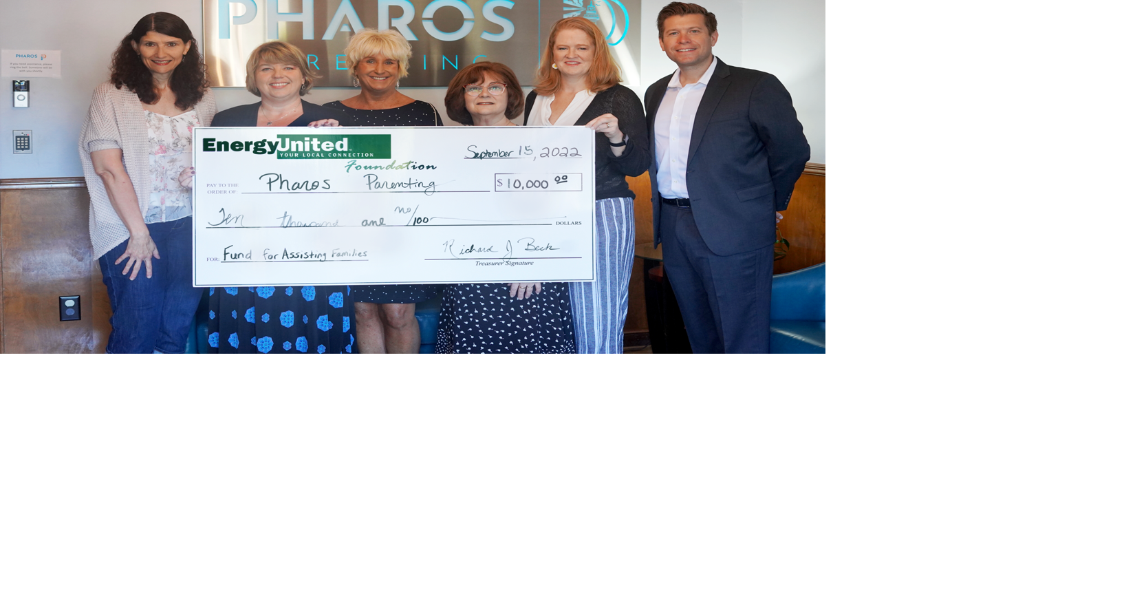 EnergyUnited Foundation donates 10K to Pharos Parenting