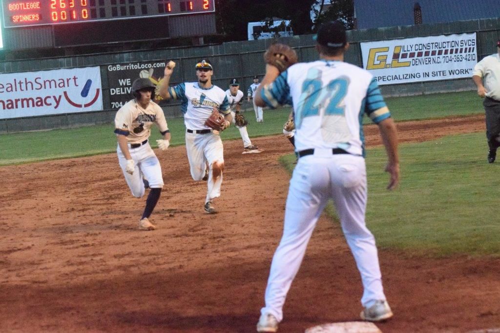 BASEBALL Bootleggers top Spinners in first meeting