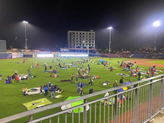 Mooresville Scouts learn about history, enjoy baseball game