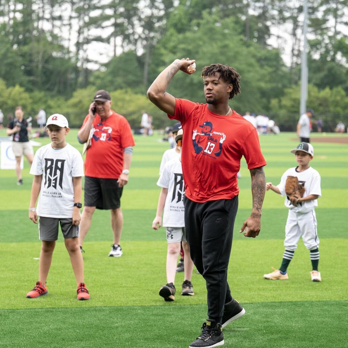 Atlanta Braves' Ronald Acuña, Jr. at Marietta HS youth baseball