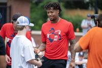 Atlanta Braves' Ronald Acuña, Jr. at Marietta HS youth baseball camp