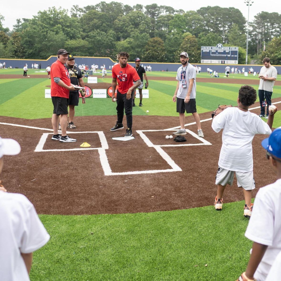 Atlanta Braves' Ronald Acuña, Jr. at Marietta HS youth baseball camp