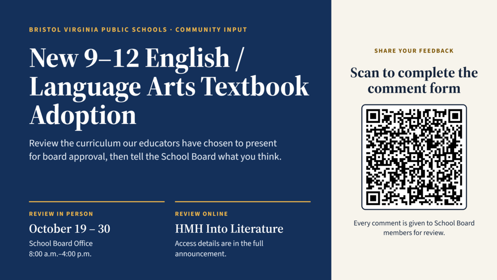 New Grades 9 - 12 English/Language Arts Textbook Adoption