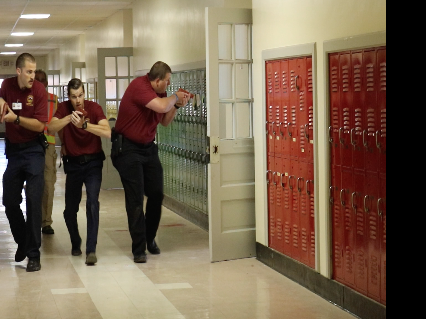 Law enforcement students participate in active shooter training