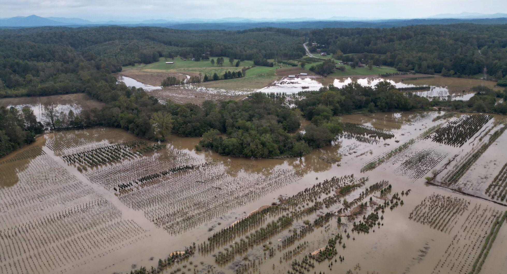 Photos video of flooding after Helene in Burke County NC