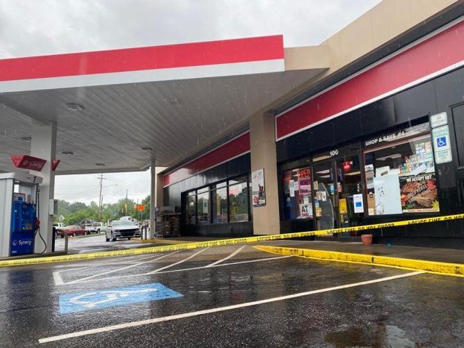 Suspect at large after armed robbery at gas station