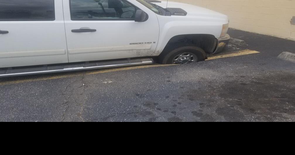 VIDEO Sinkhole opens up at Hildebran Post Office