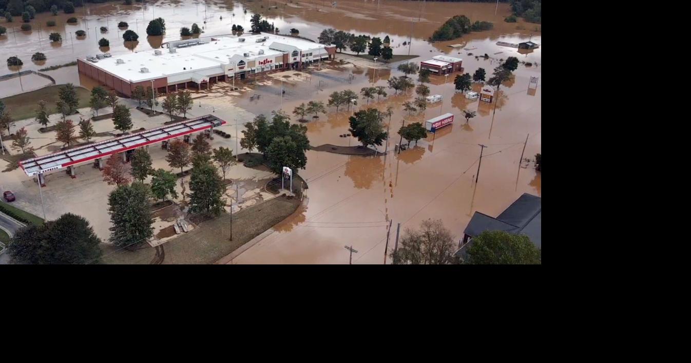 See photos of Morganton's Ingles Market during, after Helene flooding