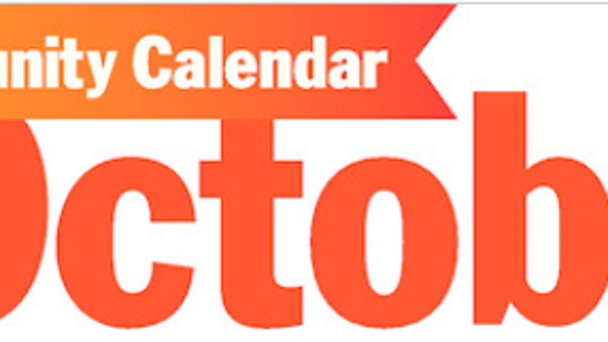 Community calendar for Wednesday, Oct. 21, 2020 Community calendar for Wednesday, Oct. 21, 2020