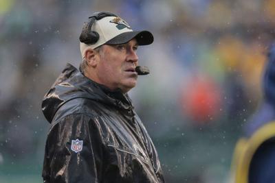 Then- Jacksonville Jaguars head coach Doug Pederson looks downfield during the Oct. 2, 2022, against the Philadelphia Eagles at Lincoln Financial Field in Philadelphia.