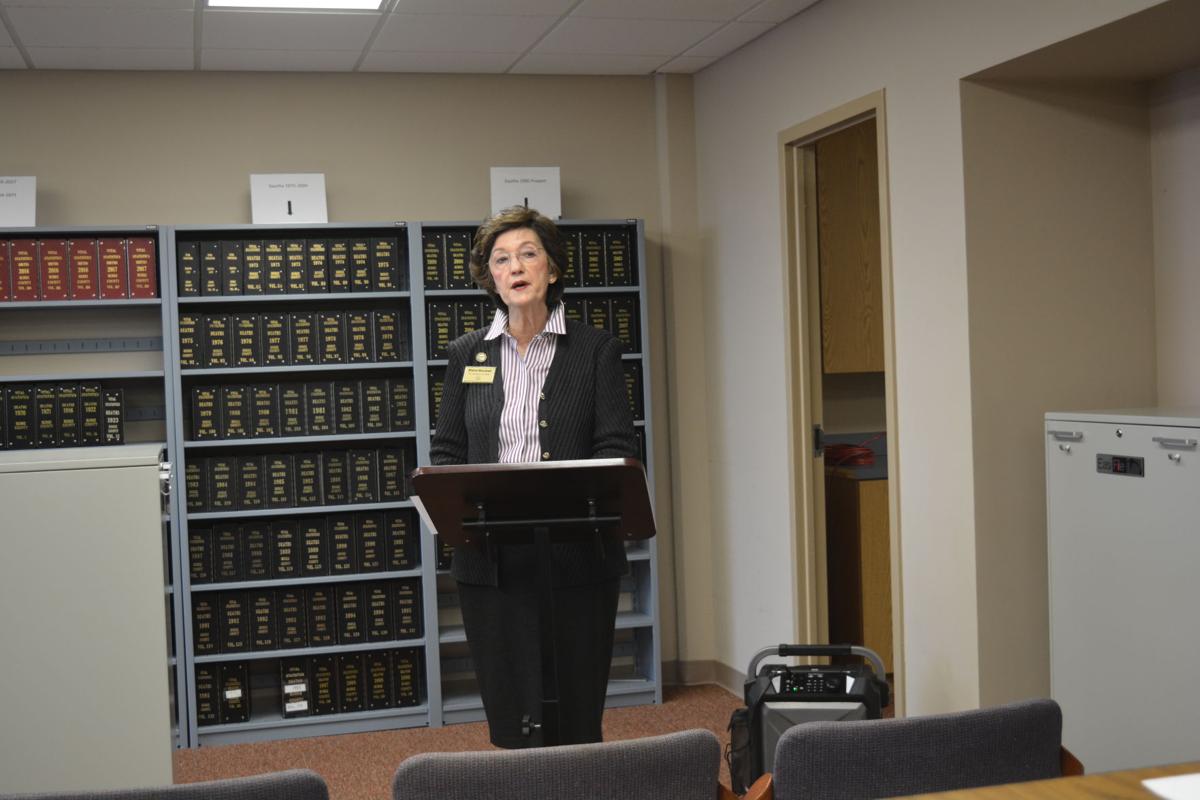 Elaine Marshall visits the Burke County Register of Deeds office