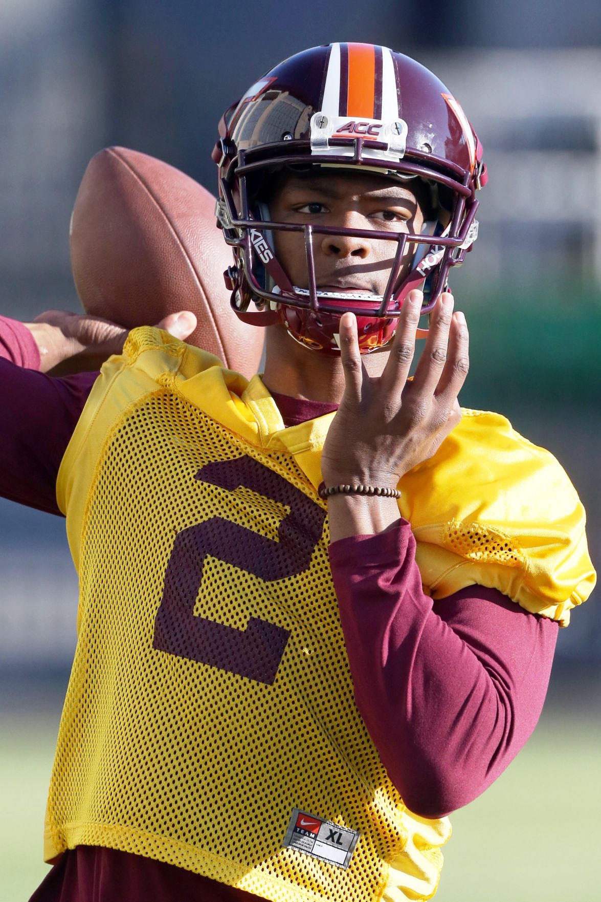 Dudley's Hendon Hooker competing for starting QB job with Hokies