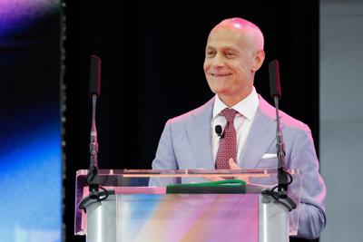 Big 12 Commissioner Brett Yormark gives his opening address during Big 12 Media Days at the Ford Center, Tuesday, July 8, 2025, in Frisco, Texas.