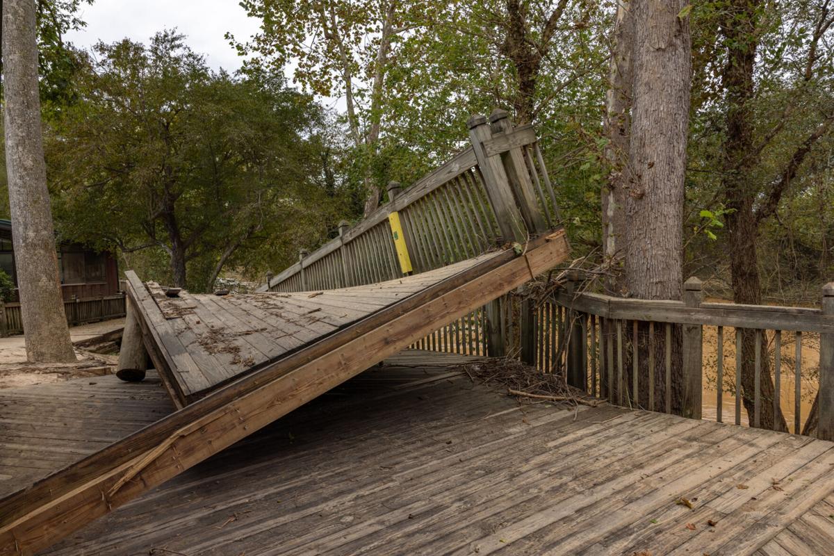 Catawba River Greenway 鶹ý River Village boardwalk flooding damage Helene