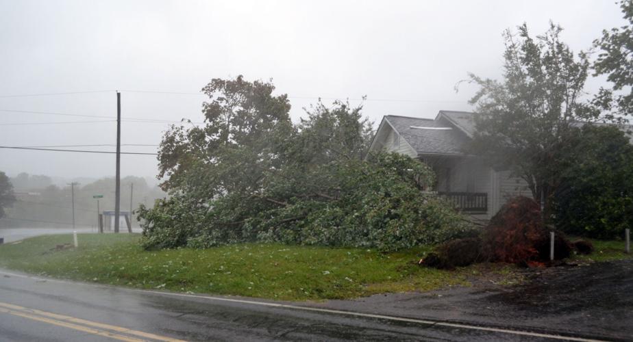 Burke NC officials Stay home. Trees down, roads flooded