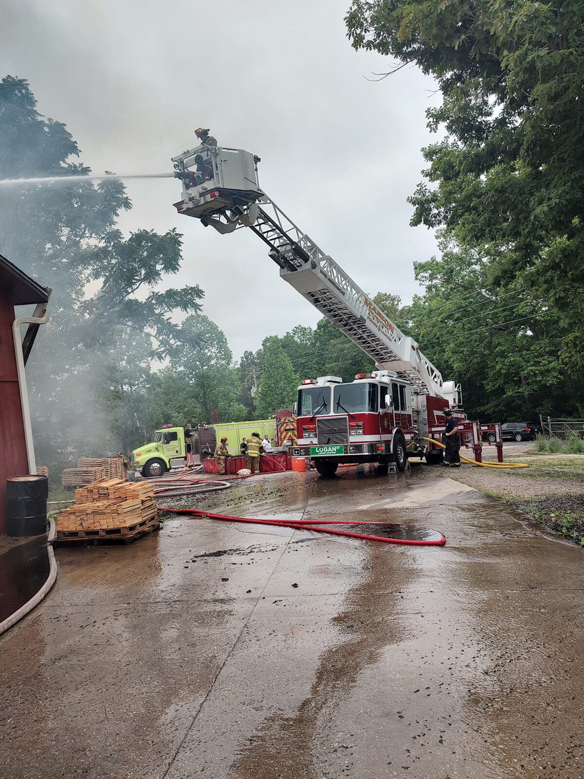 Firefighters Battle Blaze In Dysartsville Community