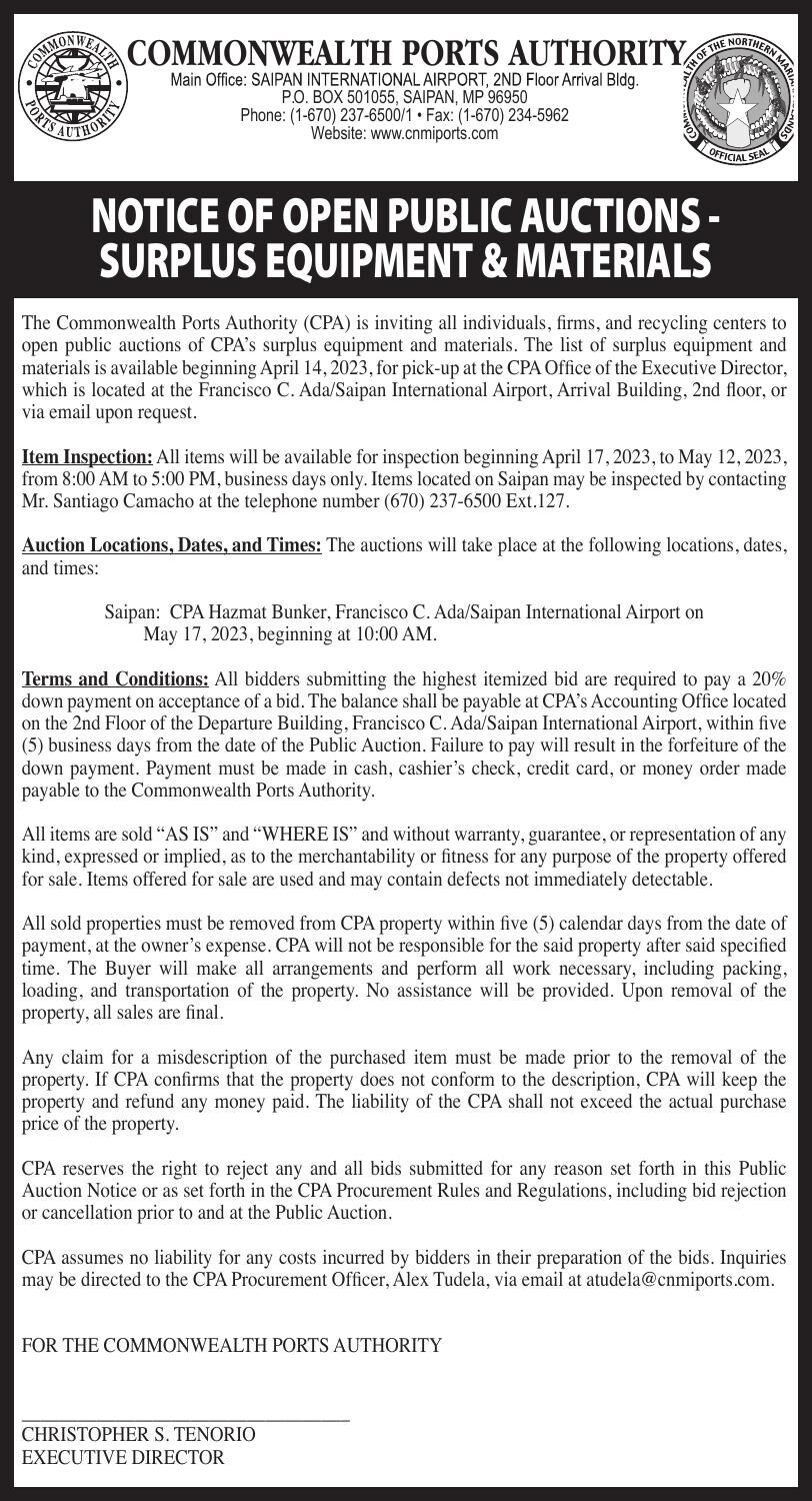 CPA FY23 PUBLIC AUCTION NOTICE 2cx7.5 04.17.23 Ads Marianas