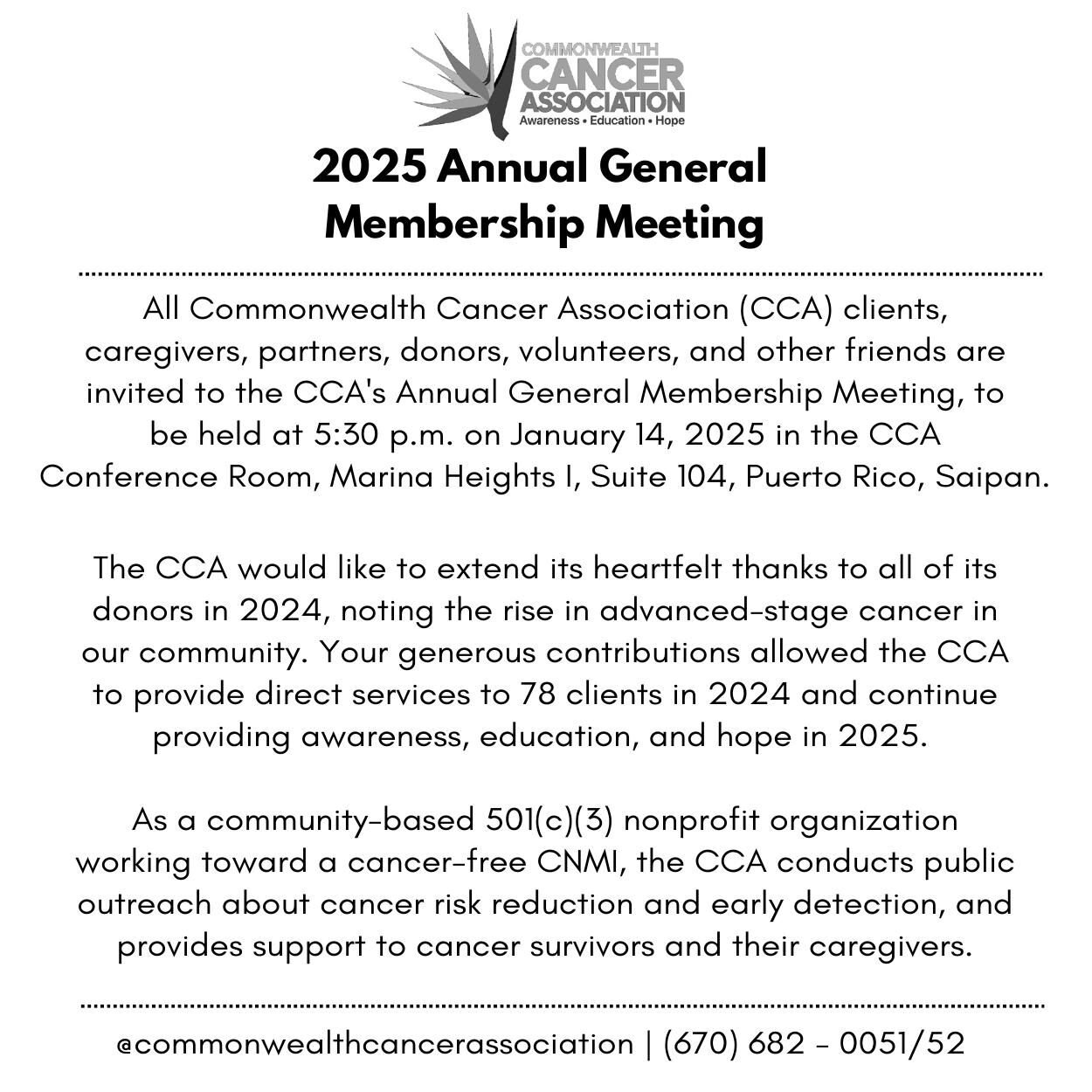 07949 CCA 2025 Annual General Membership Meeting Ads