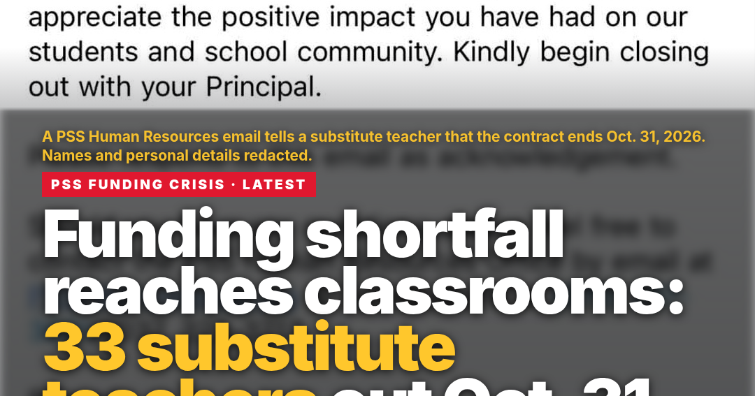 Funding shortfall reaches classrooms: 33 substitute teachers out Oct. 31