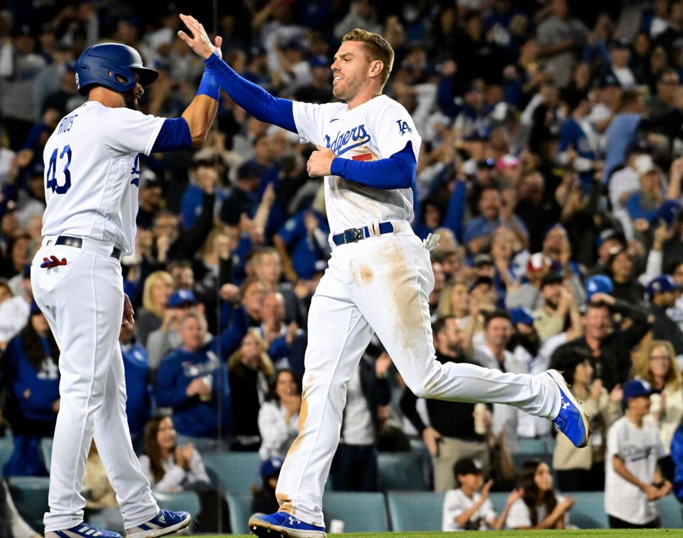 Dodgers' Freddie Freeman homers in first at-bat vs. Braves