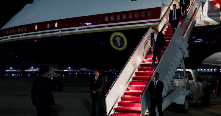 'If I go, you go, right?': Traveling on the presidential plane — without Trump