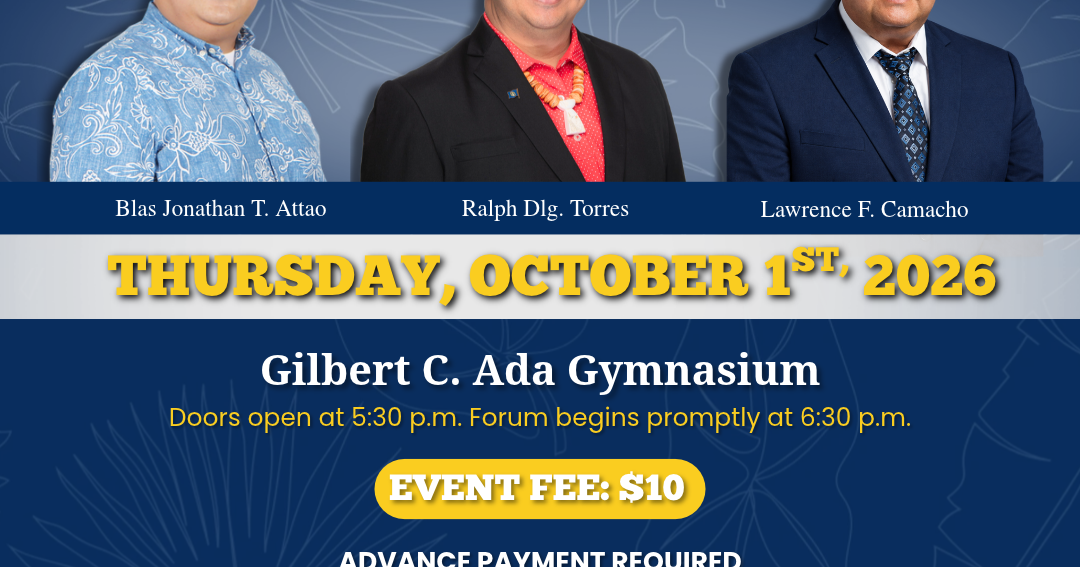One week until gubernatorial candidates forum hosted by Saipan Chamber of Commerce