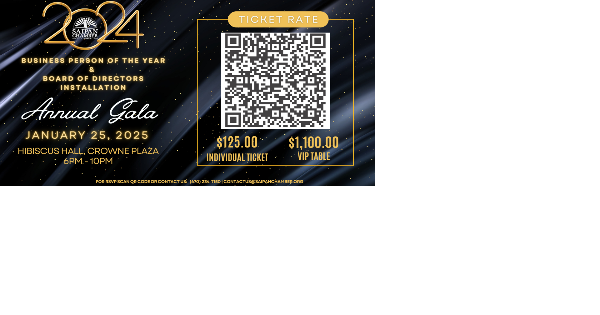Saipan Chamber of Commerce to host 2024 Annual Business Person of the Year & Board Installation Gala