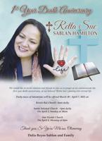 1st Year Death Anniversary +Retta Sue Sablan Hamilton