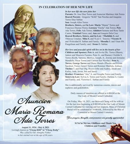 Asuncion Maria Romana Ada Torres | Obituaries | Marianas Variety News & Views Asuncion Maria Romana Ada Torres | Obituaries | Marianas Variety News & Views