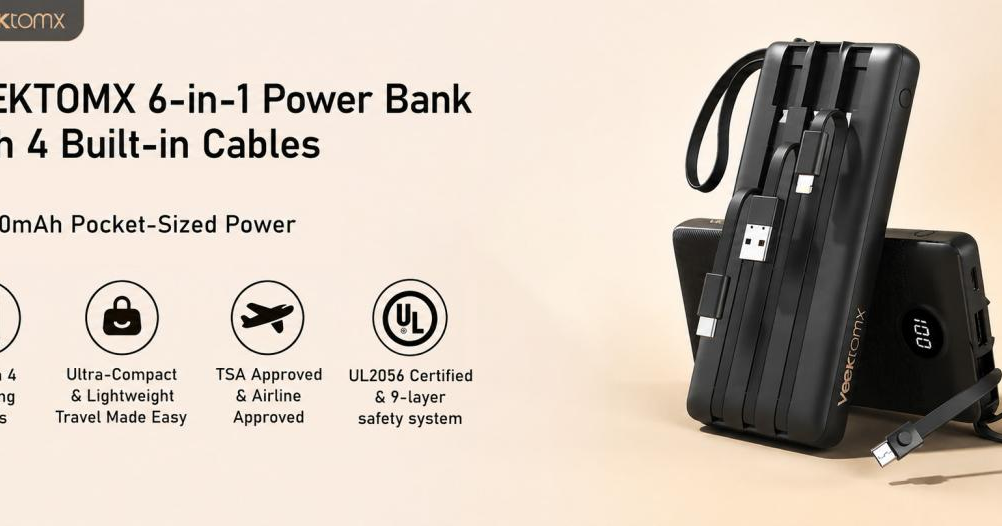 VEEKTOMX VT101 Portable Charger Becomes a Popular Travel Essential