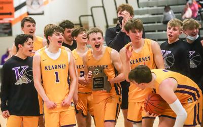Kearney boys hoops lock down high-powered Platte County offense to win district title