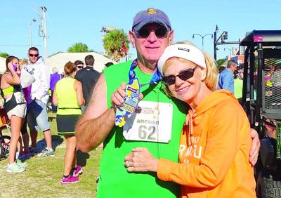 Berkshire Bits There Ll Be Pizza Before Trick Or Treating Phil Archer Ran In The Myrtle Beach Mini Marathon On Sunday Oct 19 His Time Was 2 24 Wife Chris Gives Him A Congratulatory Hug After