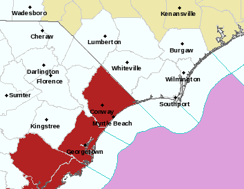 Tropical Storm Warning Issued For Myrtle Beach Area News Myhorrynews Com