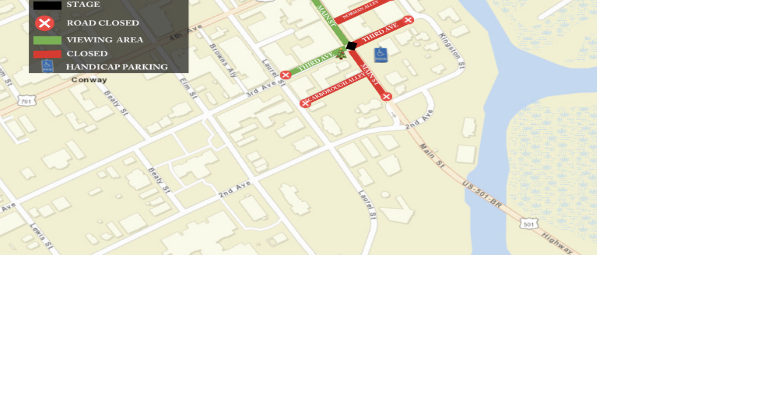 Conway SC road closures for tree lighting News