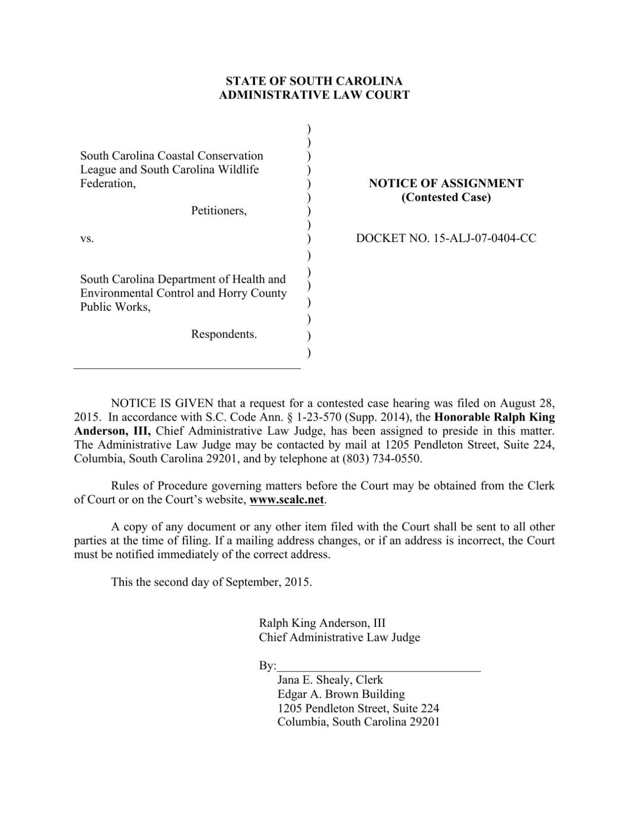 Notice of Assignment | | myhorrynews.com