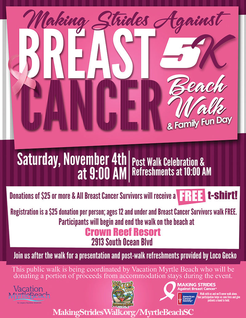 Third Annual Breast Cancer Walk, Family Fun Day Set For Saturday 