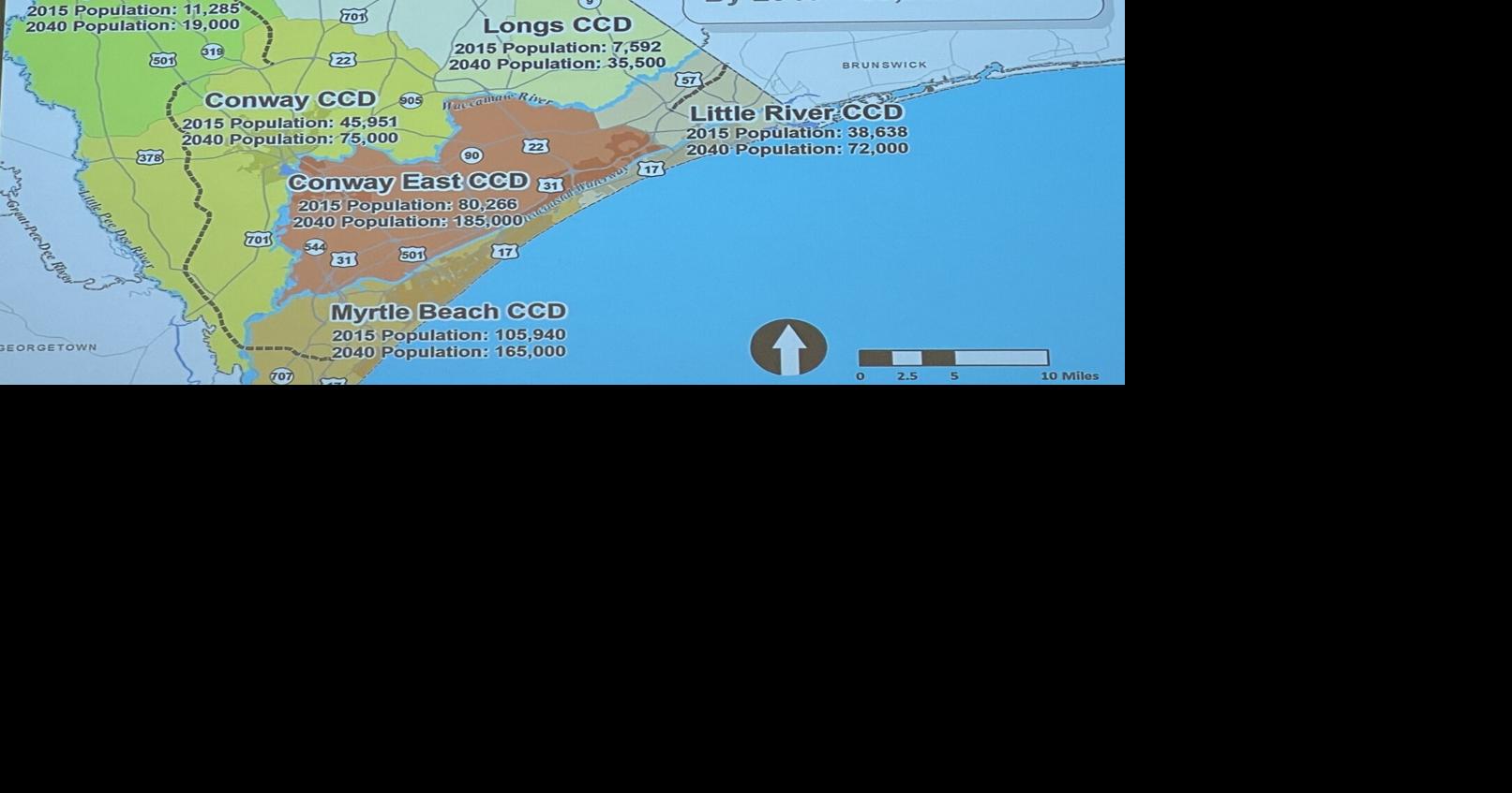 Map shows Horry County population projections