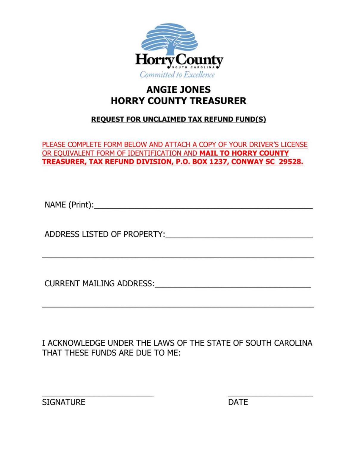 Refund Claim Record Form