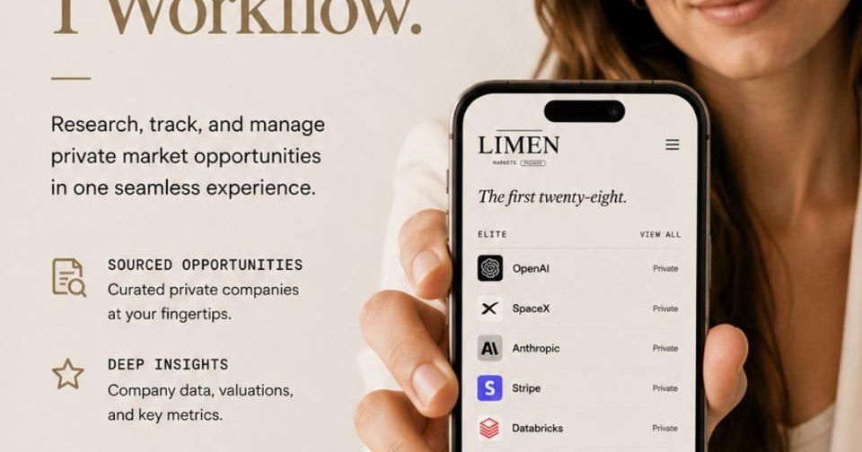 Limen Markets Launches Platform Providing Accredited Investors With Structured Access to Late-Stage Private Companies