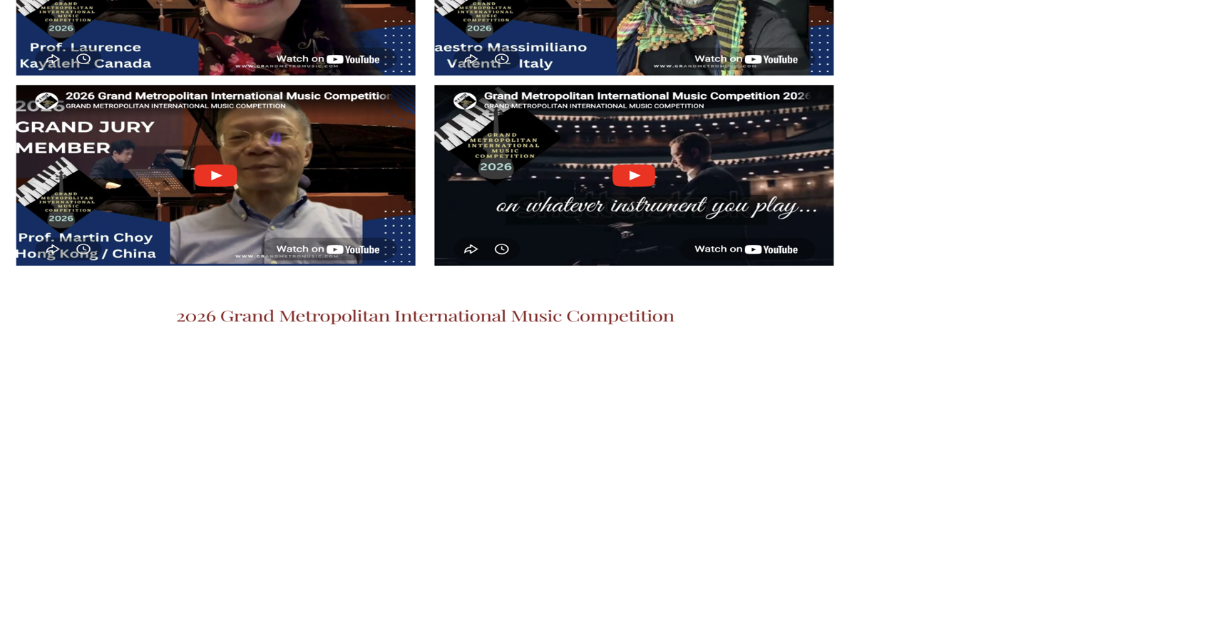 Grand Metropolitan Music Competition 2026 Final Round Celebrates Global Excellence and Distinguished Jury