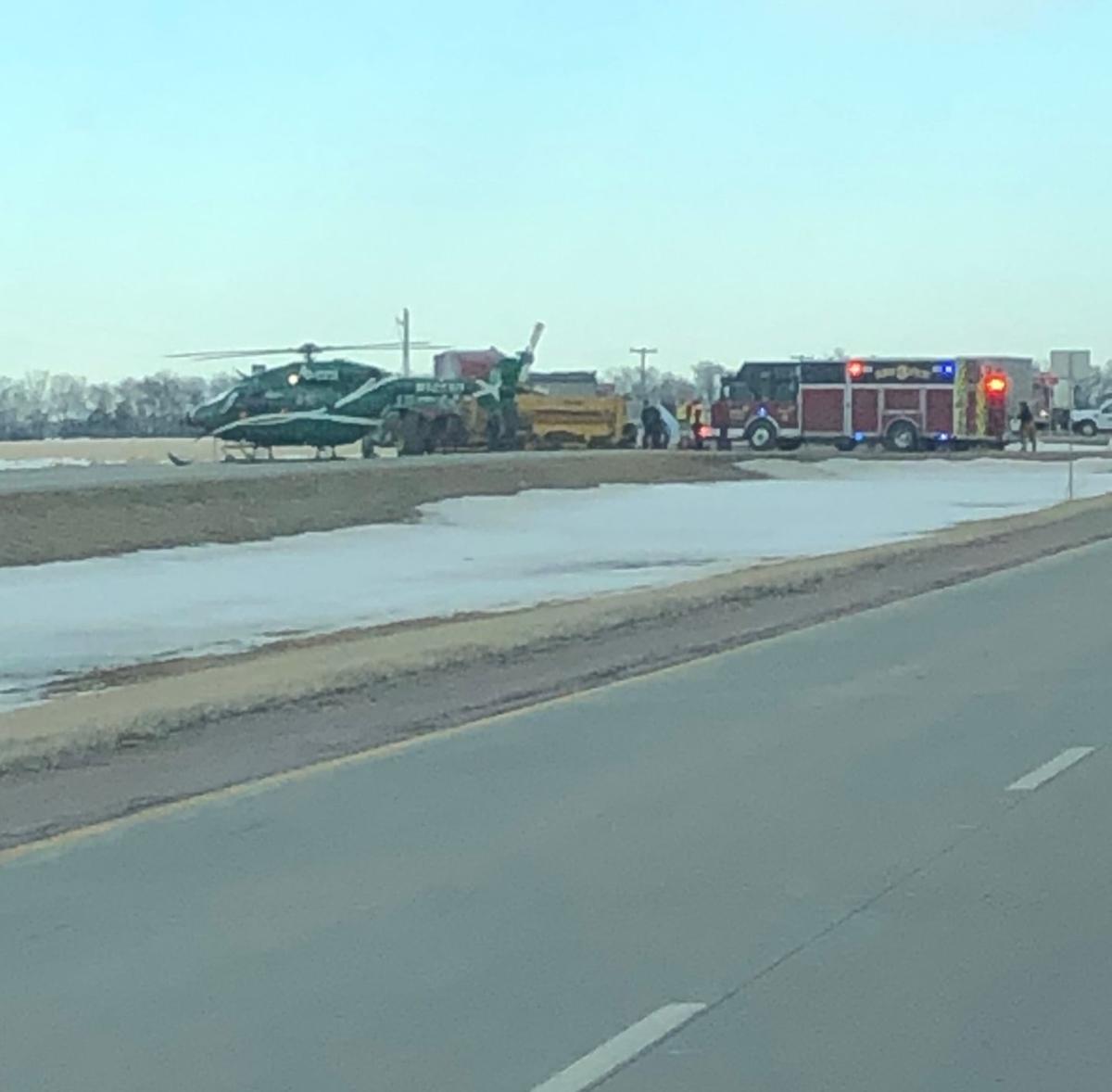 Semi Collides With Tractor Results In Life Threatening Injuries