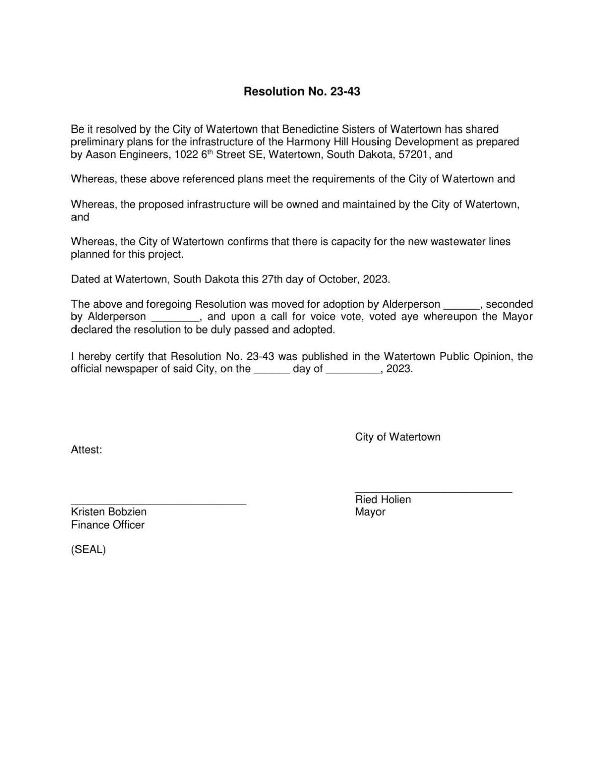 Harmony Hill Development takes another step forward with Council