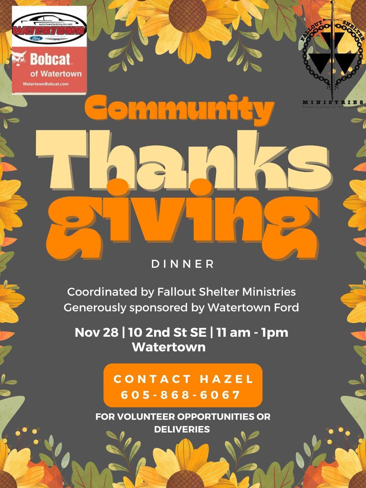 Community Thanksgiving Dinner Moves to Fallout Shelter Ministries 