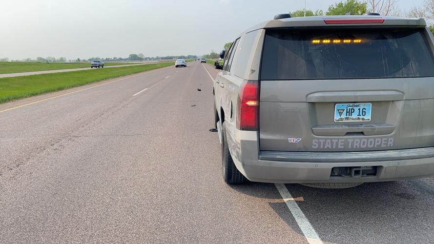 SD Highway Patrol vehicle hit while conducting traffic stop in