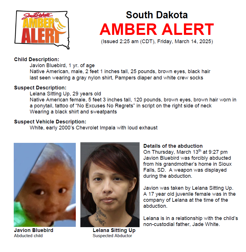 CANCELLED - CHILD FOUND- Amber Alert Issued for Abducted One-Year-Old ...