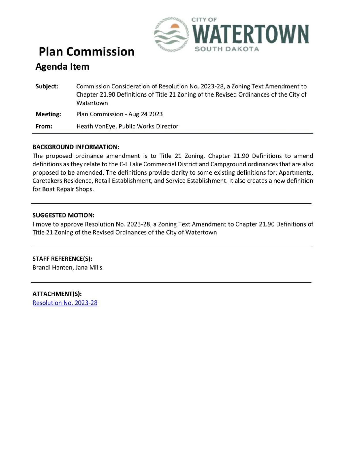 Watertown Plan Commission first to tackle contentious commercial lake