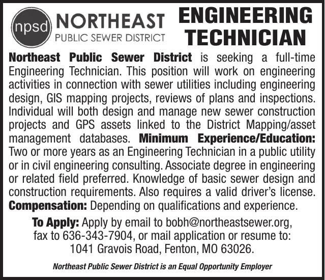 Northeast Public Sewer District Engineering Technician