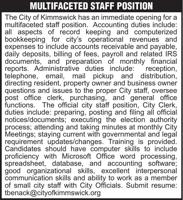 City of Kimmswick Multifaceted Staff Position