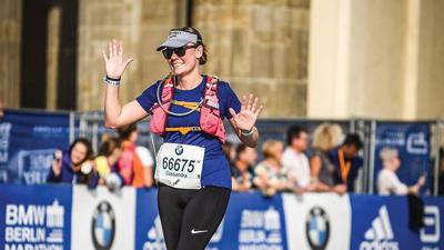 Eureka resident Cassandra Siegfried-Willard runs in the Berlin Marathon.