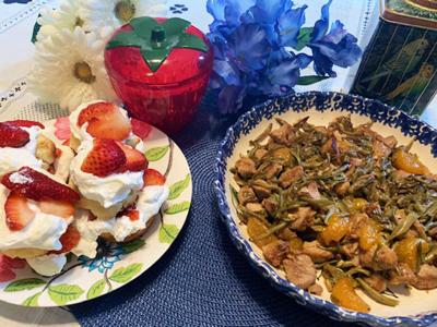Stir-Fried Pork with Mandarin Oranges, Grandma’s Strawberry Shortcake Cups